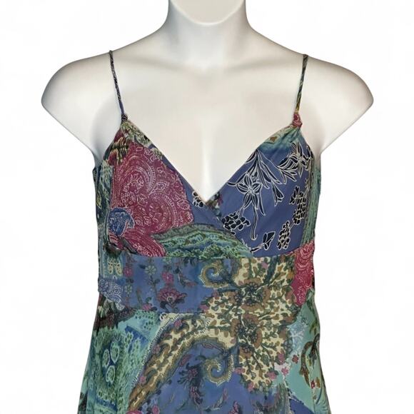 Vintage Talbots Pure Silk Midi Dress Sz 10P Boho Floral Paisley Summer Sundress - Picture 4 of 9